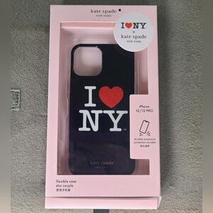 NEW Kate Spade "I Love New York" Heart Black Flexible Case iPhone 12/12 PRO